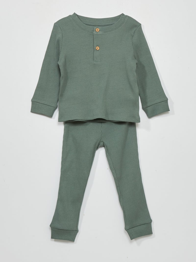 Pijama  - 2 peças Verde - Kiabi