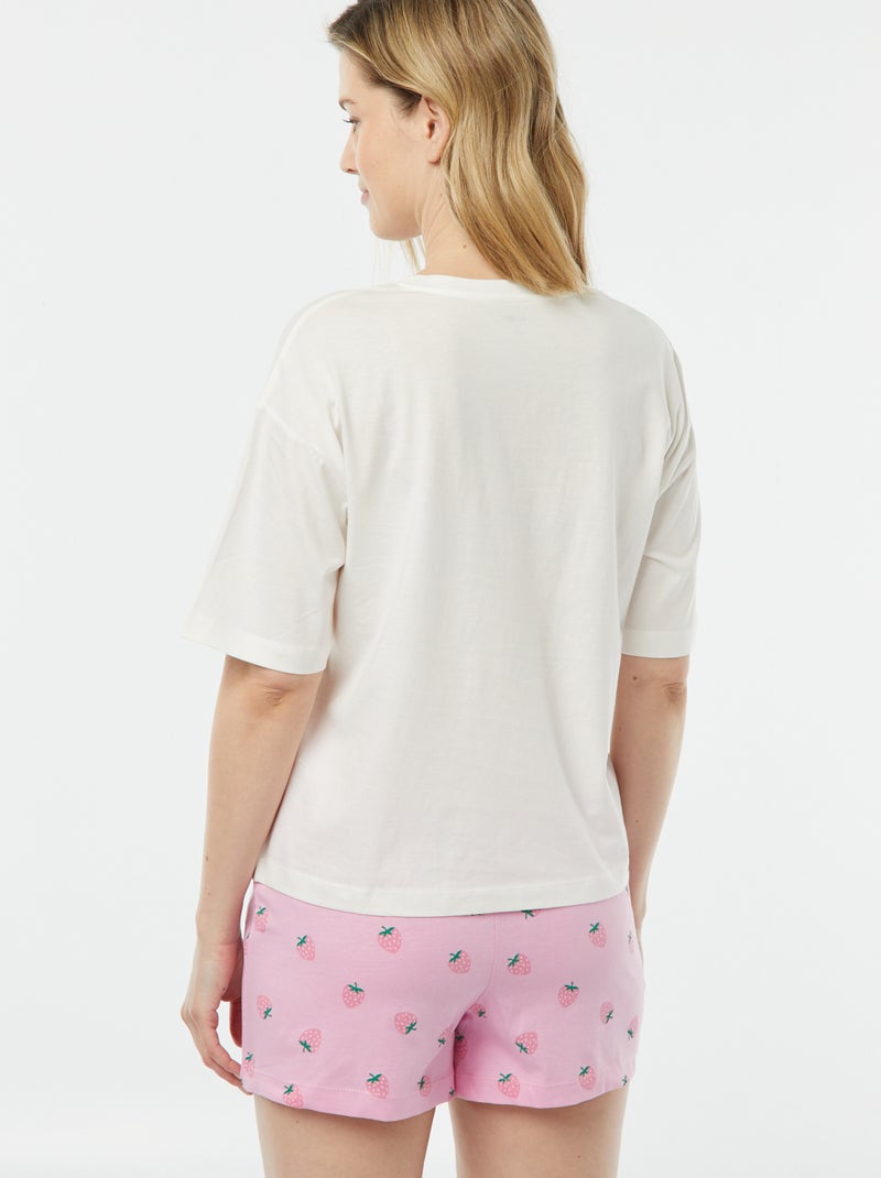 Pijama - t-shirt + calções estampados ROSA - Kiabi