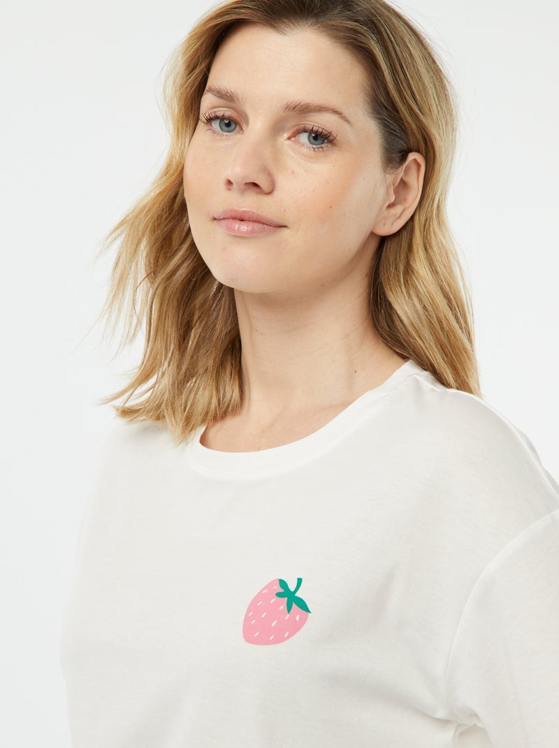 Pijama - t-shirt + calções estampados ROSA - Kiabi