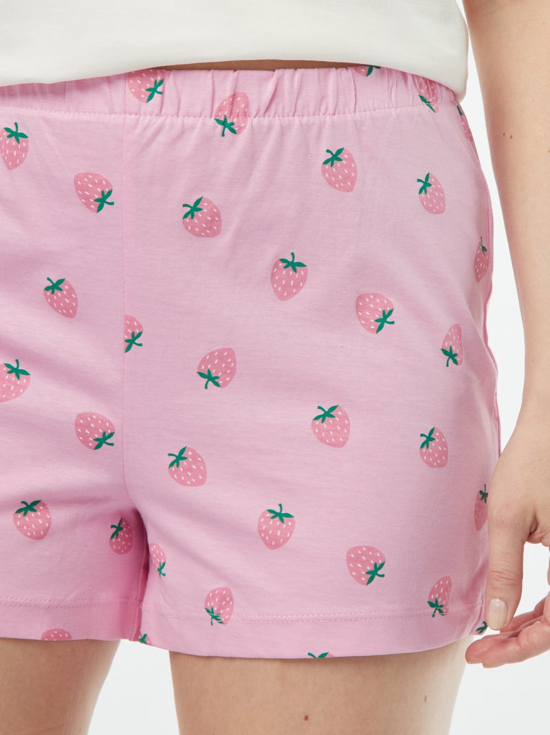 Pijama - t-shirt + calções estampados ROSA - Kiabi
