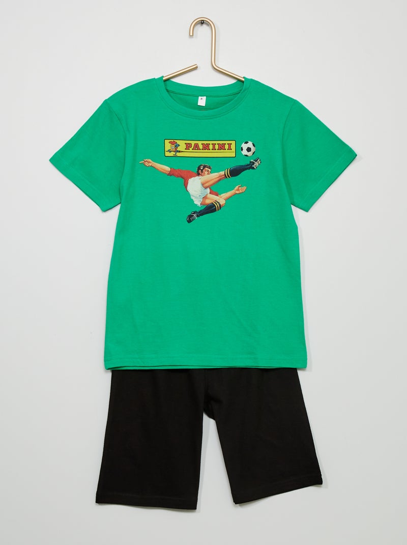 Pijama 2 de peças 'Panini' Verde/Preto - Kiabi
