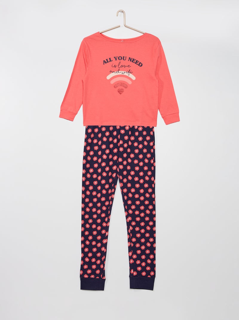 Pijama 2 peças Azul - Kiabi