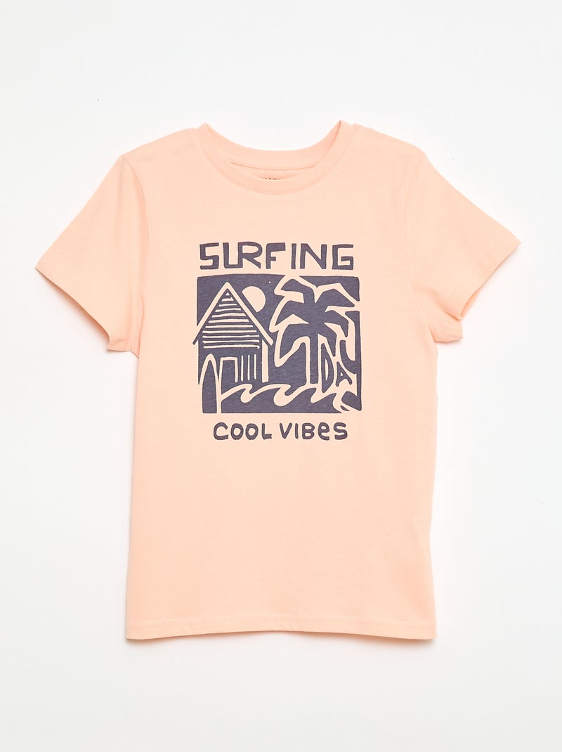 Pijama 2 peças calções + T-shirt Laranja - Kiabi