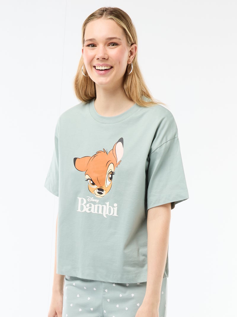 Pijama 2 peças estampado 'Bambi' Verde - Kiabi