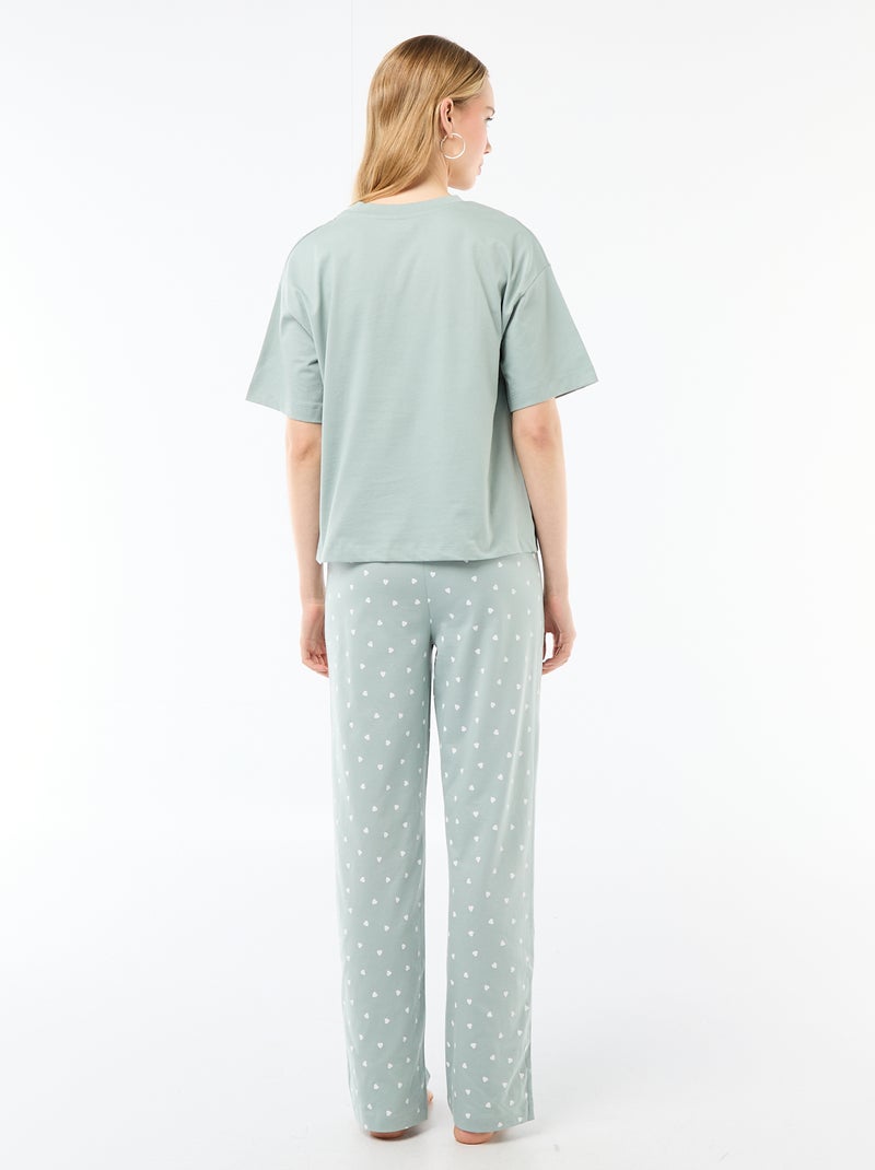 Pijama 2 peças estampado 'Bambi' Verde - Kiabi