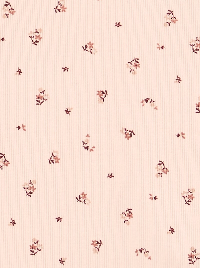 Pijama 2 peças estampado em canelado Rosa - Kiabi