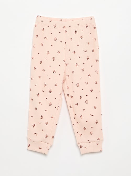 Pijama 2 peças estampado em canelado - Kiabi