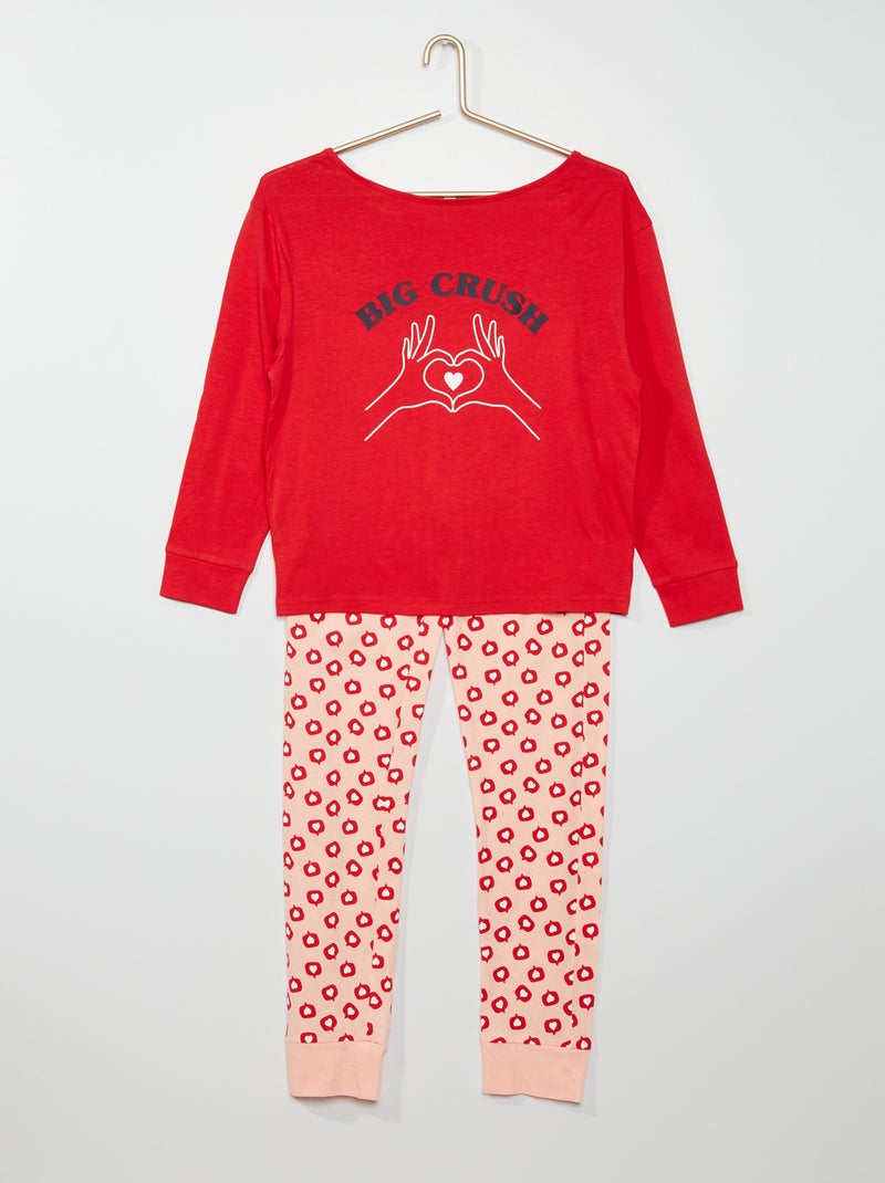 Pijama 2 peças Vermelho - Kiabi