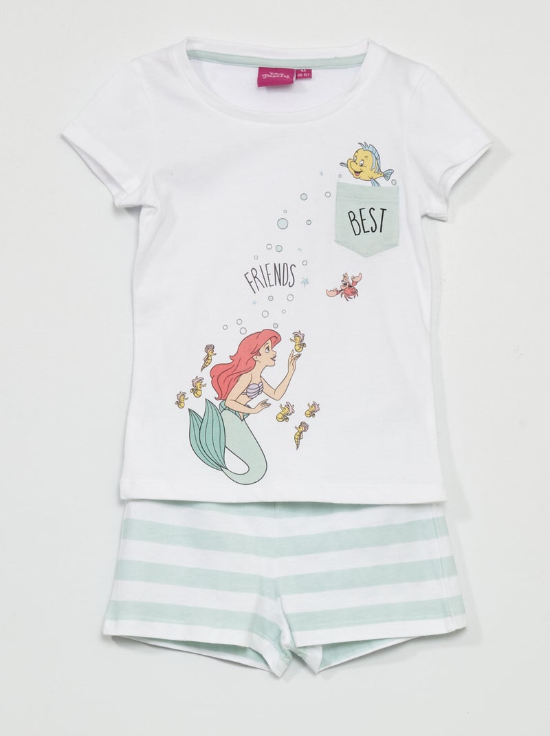 Pijama 'A pequena sereia' 'Disney' - 2 peças Branco/ Verde - Kiabi