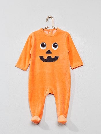 Pijama 'abóbora' + gorro de veludo - Kiabi