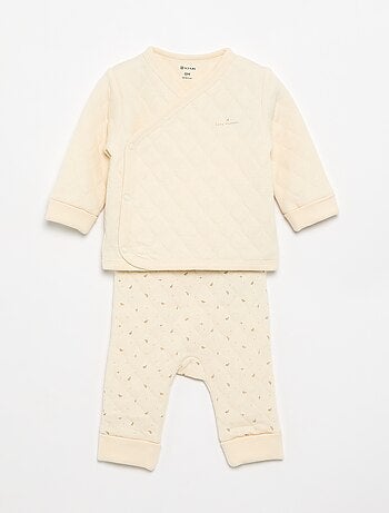 Pijama acolchoado ajustável de 2 peças