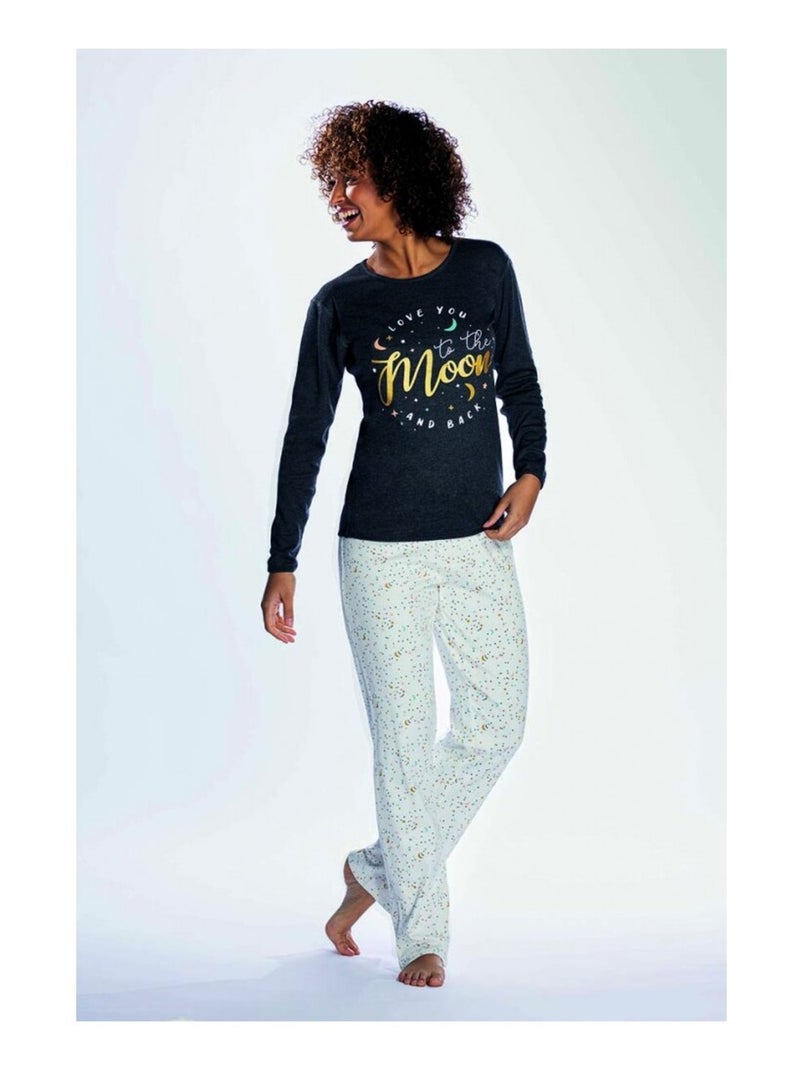Pijama Algodão MELISSA BROWN - Pack de 2 Azul Cinza Azul - Kiabi