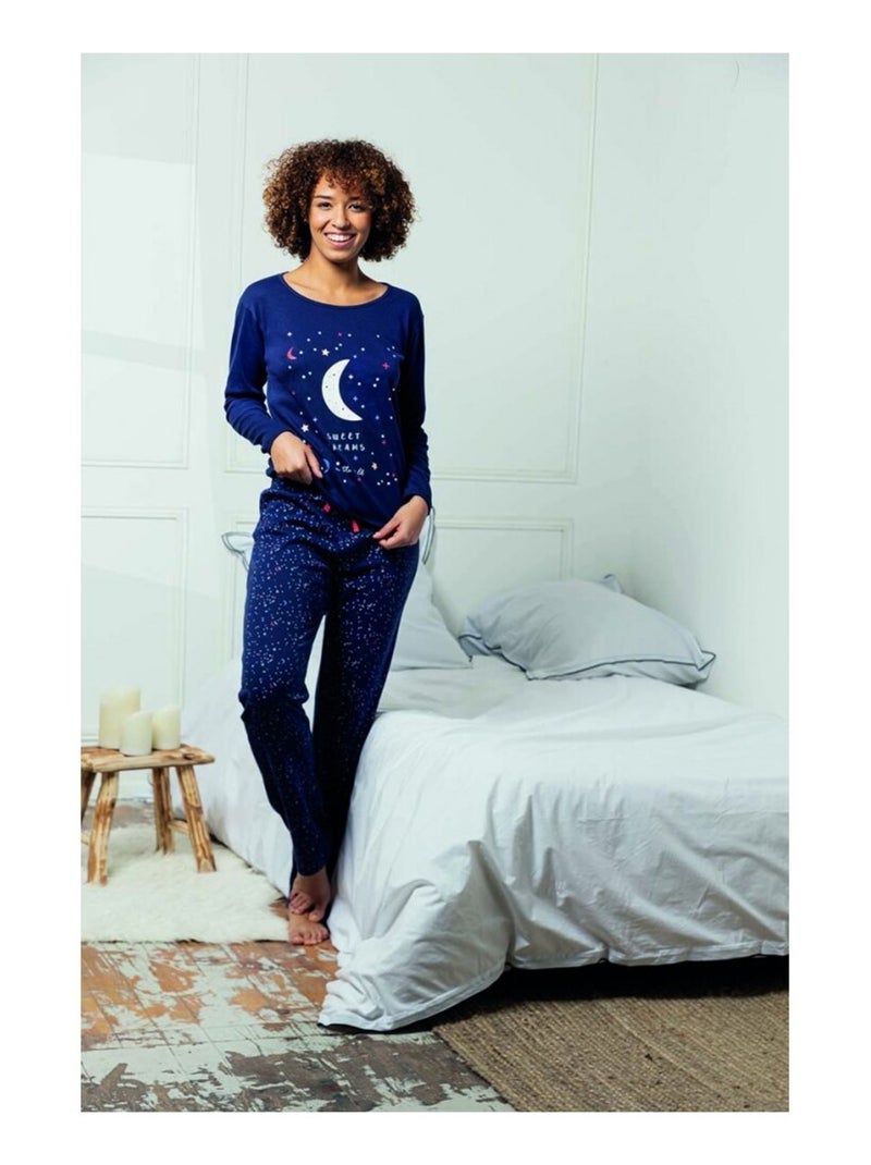 Pijama Algodão MELISSA BROWN - Pack de 2 Azul Cinza Azul - Kiabi