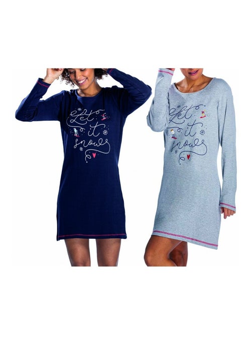 Pijama Algodão MELISSA BROWN - Pack de 2 - Kiabi Pijama Algodão MELISSA BROWN - Pack de 2 - Kiabi
