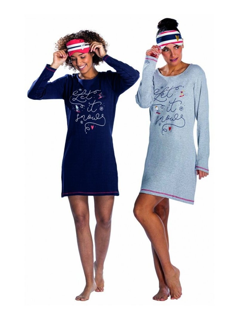 Pijama Algodão MELISSA BROWN - Pack de 2 Azul-cinza - Kiabi