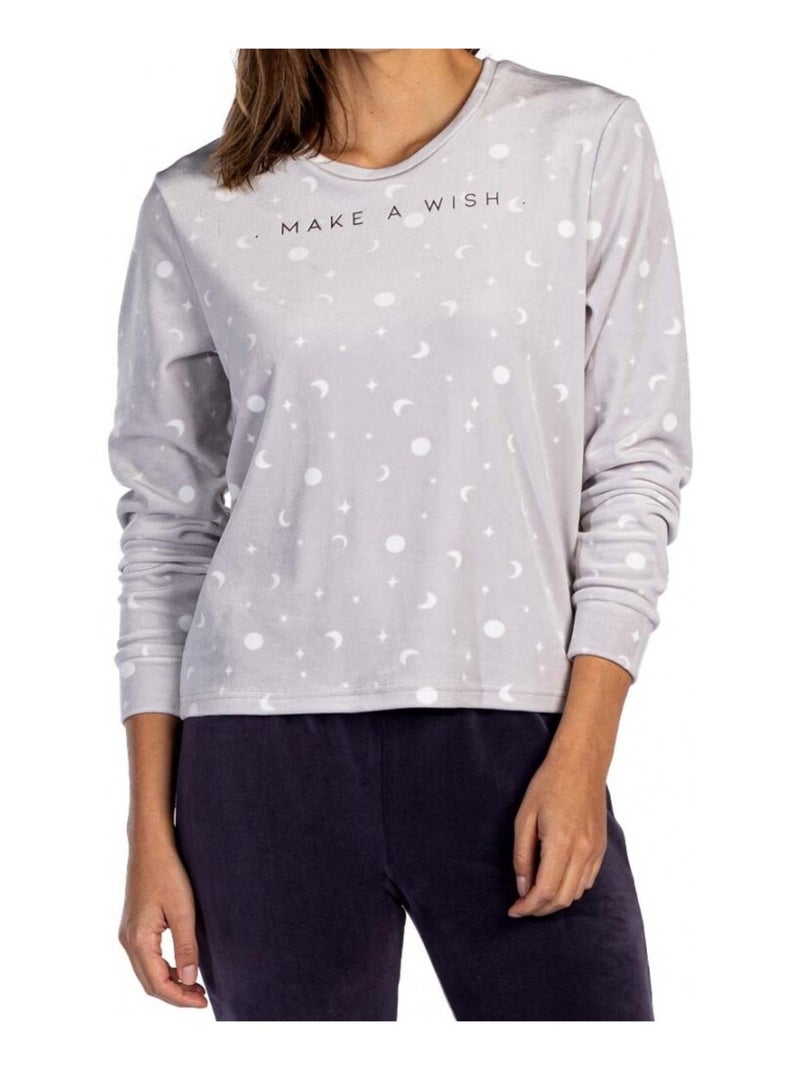 Pijama Algodão MELISSA BROWN Cinza-azul - Kiabi