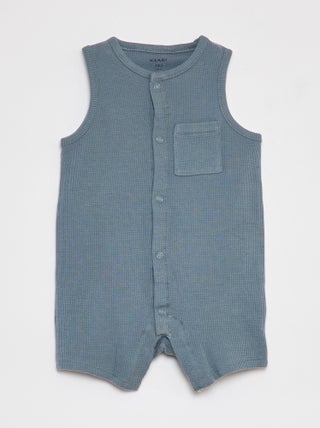 Pijama babygro em malha gofrada
