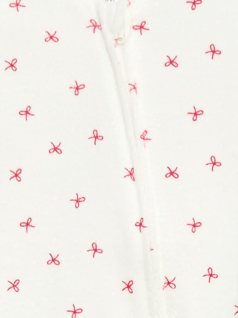 Pijama babygro em veludo com abertura com fecho Branco - Kiabi