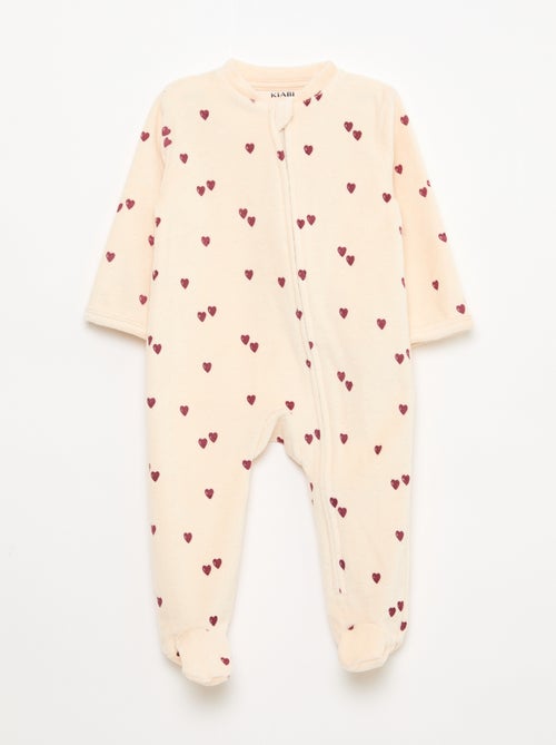 Pijama babygro em veludo com abertura com fecho - Kiabi Pijama babygro em veludo com abertura com fecho - Kiabi