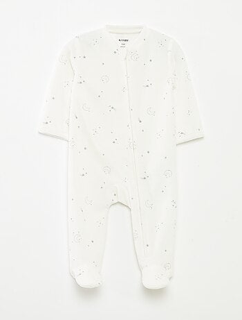 Pijama babygro em veludo com abertura com fecho