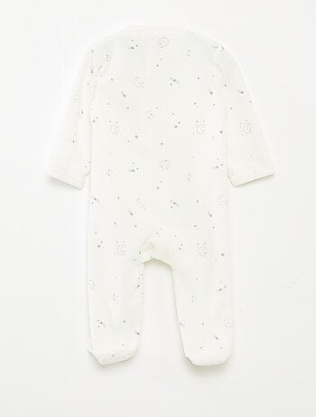 Pijama babygro em veludo com abertura com fecho