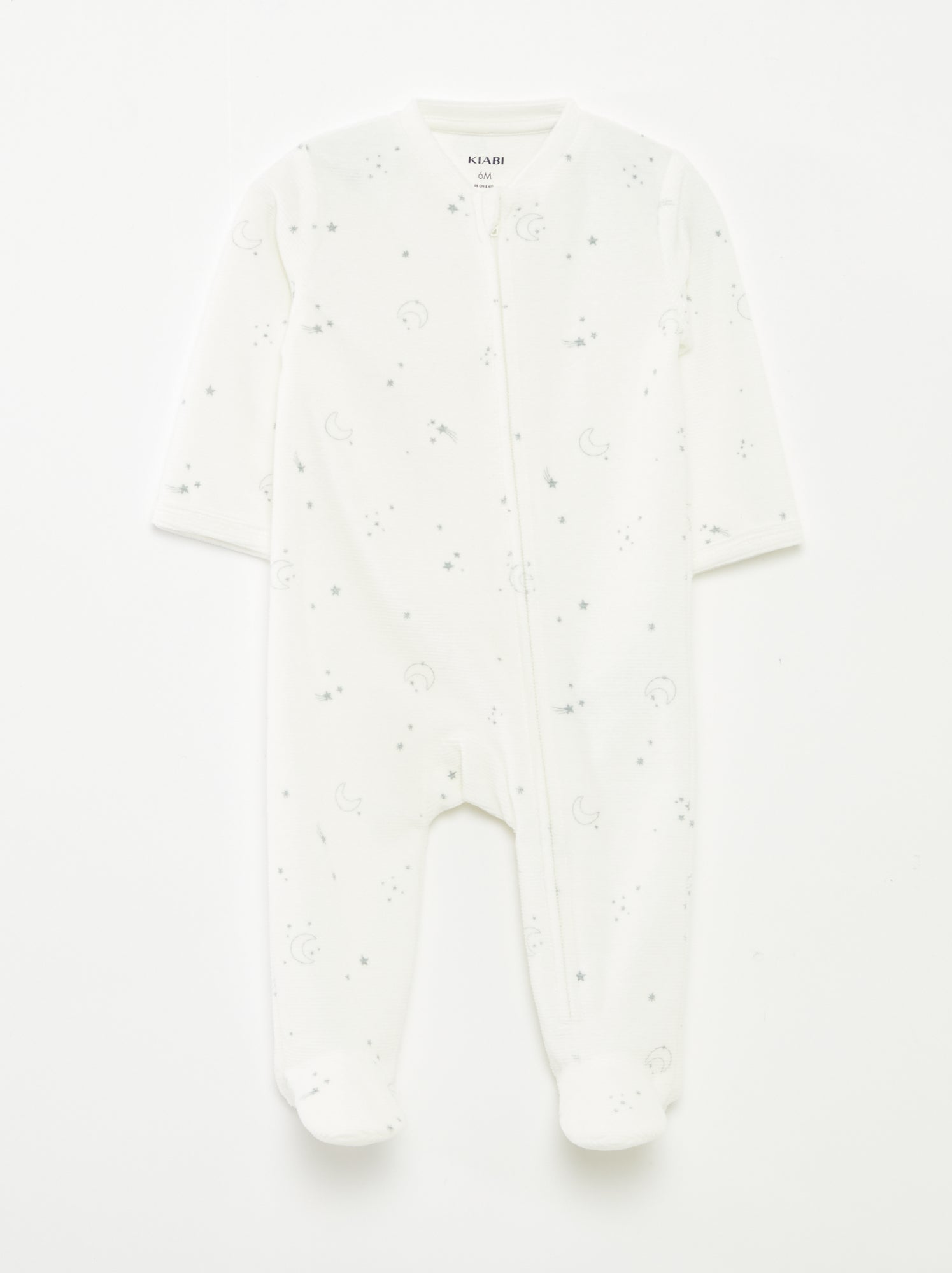 Pijama babygro em veludo com abertura com fecho