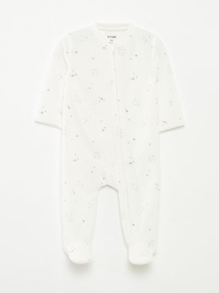 Pijama babygro em veludo com abertura com fecho