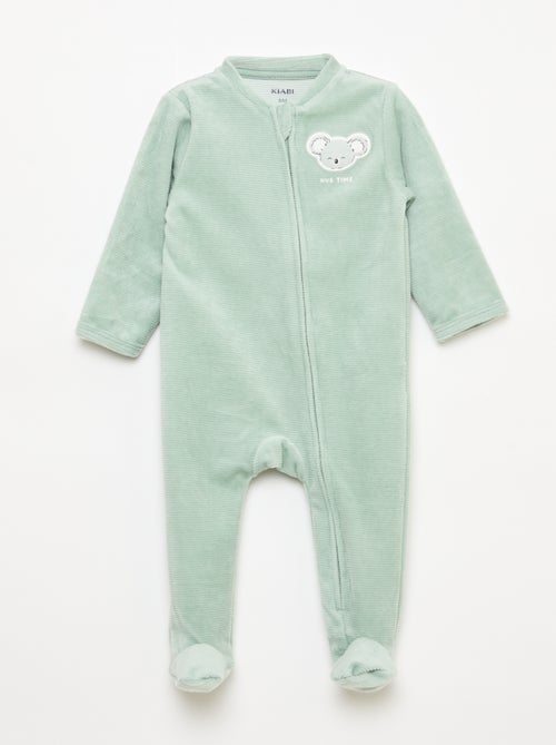 Pijama babygro em veludo com abertura com fecho - Kiabi Pijama babygro em veludo com abertura com fecho - Kiabi