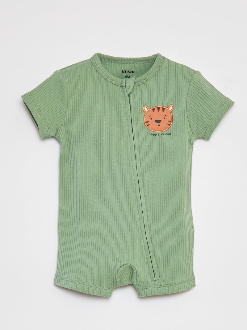 Pijama babygro leve com fecho VERDE - Kiabi