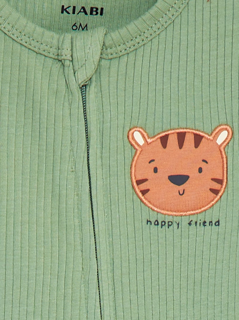Pijama babygro leve com fecho VERDE - Kiabi