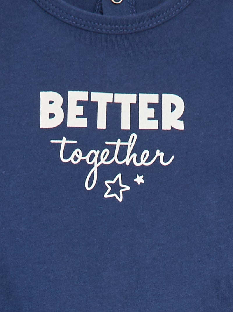 Pijama babygro leve com pés AZUL - Kiabi