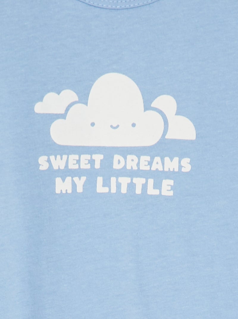 Pijama babygro leve com pés AZUL - Kiabi