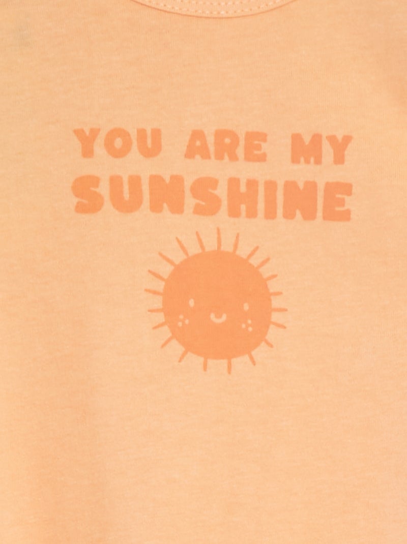 Pijama babygro leve com pés LARANJA - Kiabi