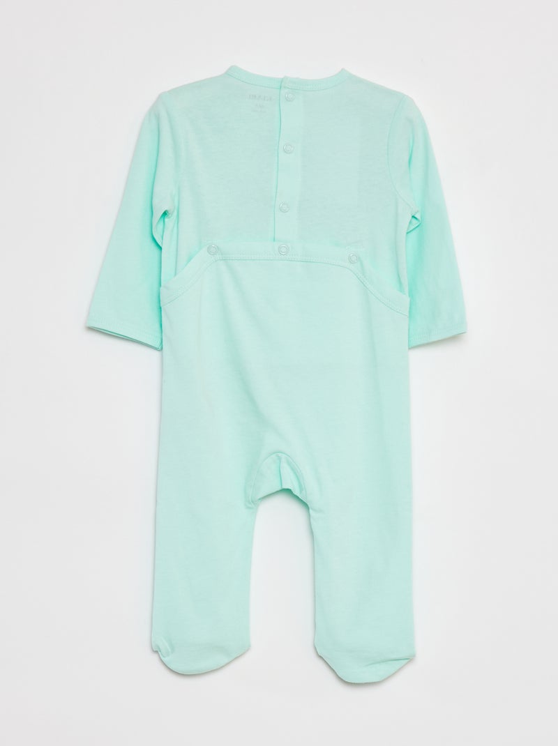 Pijama babygro leve com pés VERDE - Kiabi