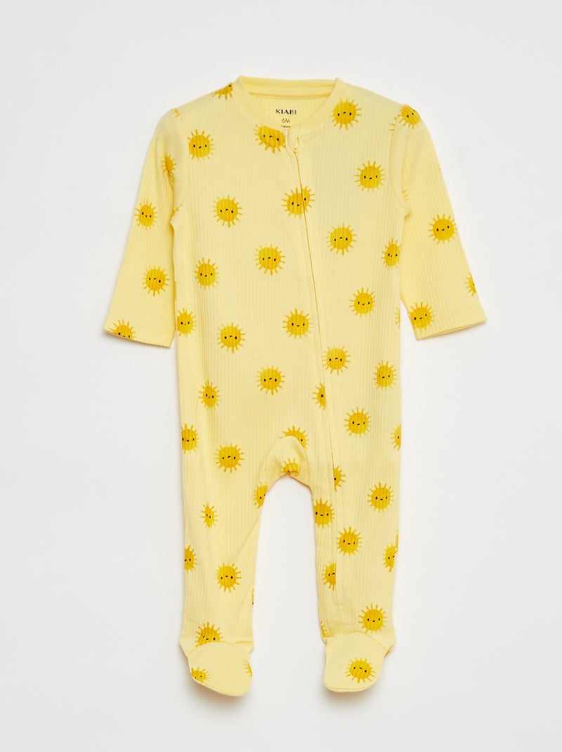 Pijama babygro leve nervurado AMARELO - Kiabi