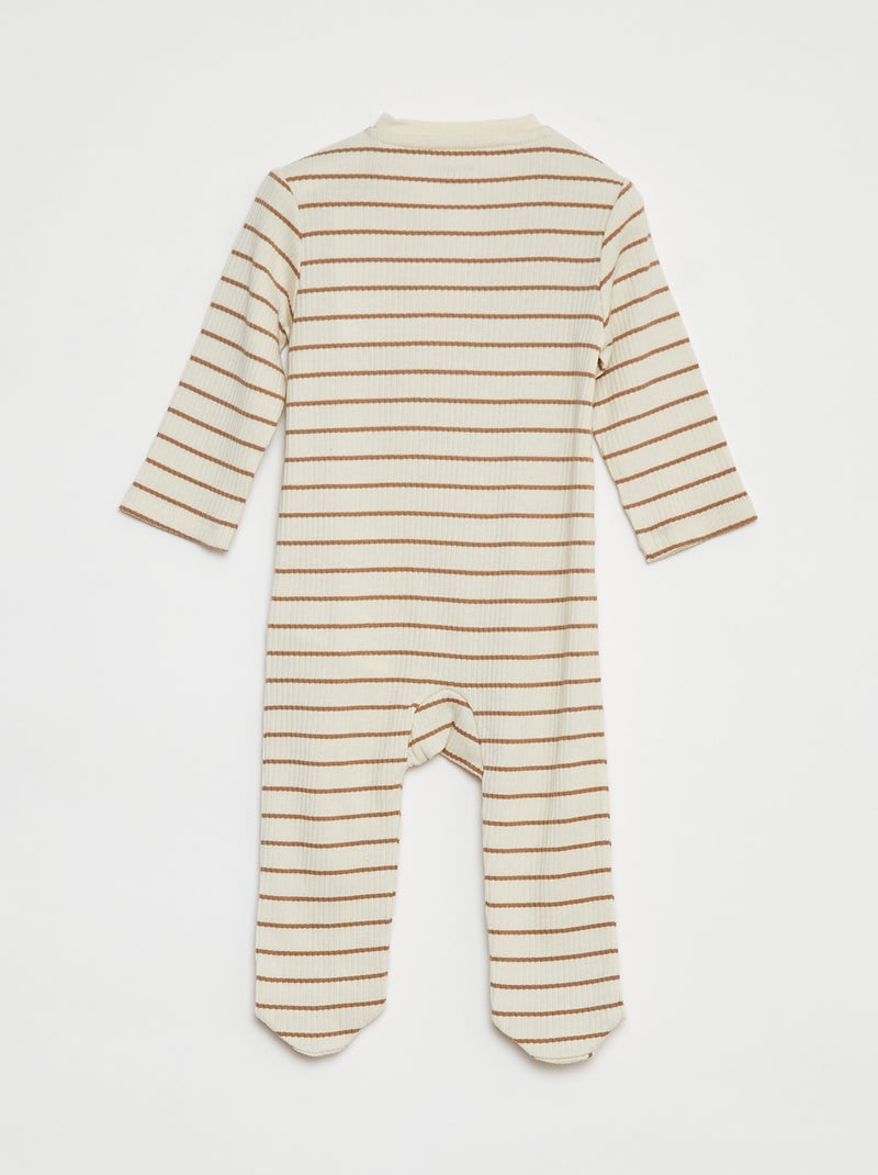 Pijama babygro leve nervurado BRANCO - Kiabi