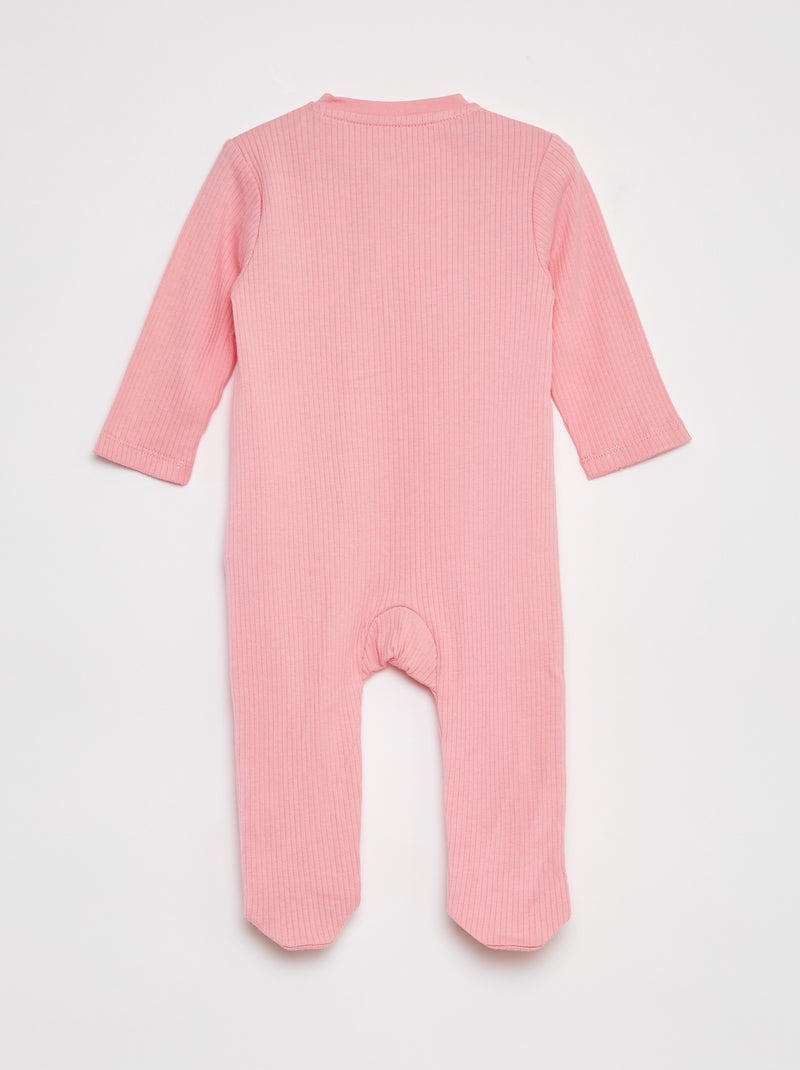 Pijama babygro leve nervurado ROSA - Kiabi