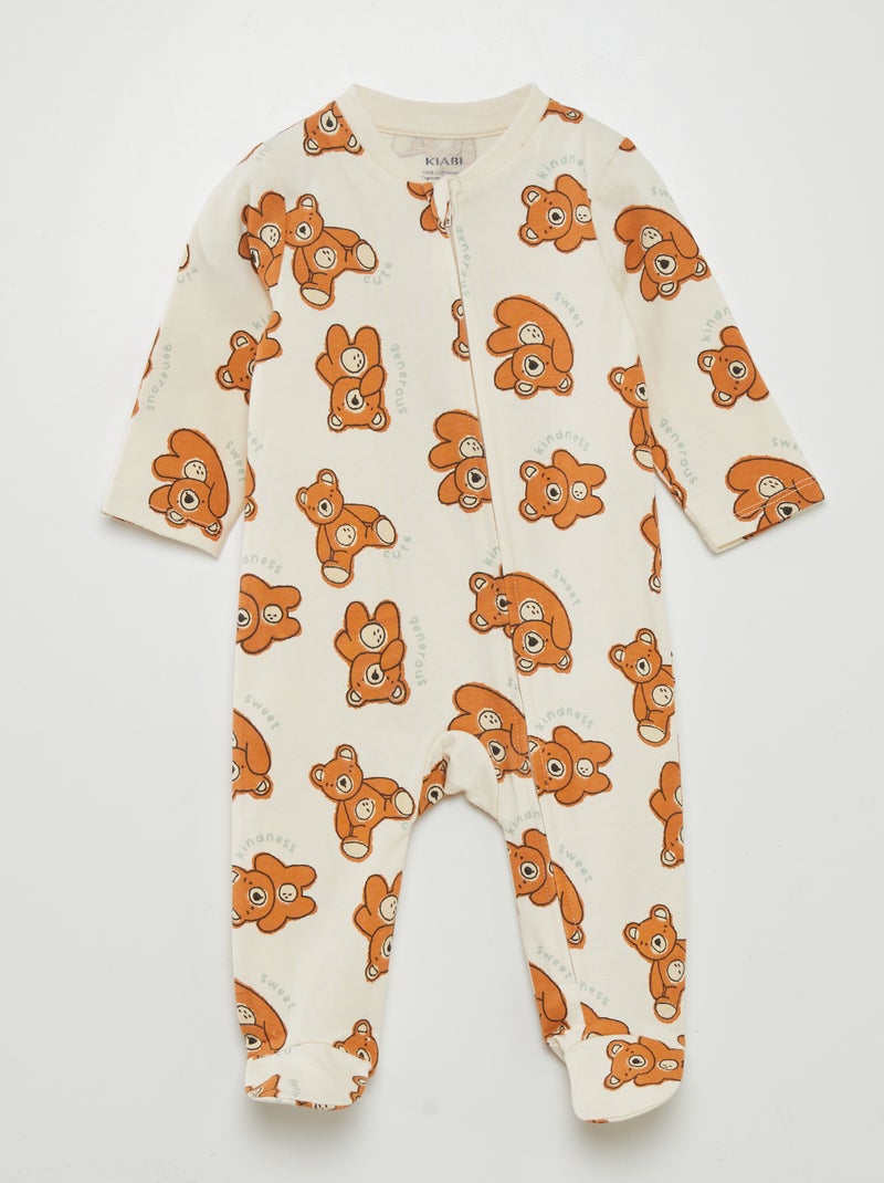 Pijama babygrow com motivo BRANCO - Kiabi