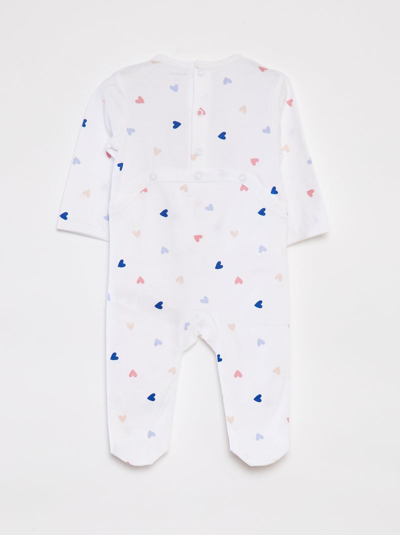 Pijama babygrow com pés com motivos BRANCO - Kiabi