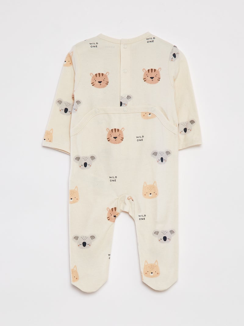 Pijama babygrow com pés com motivos BRANCO - Kiabi
