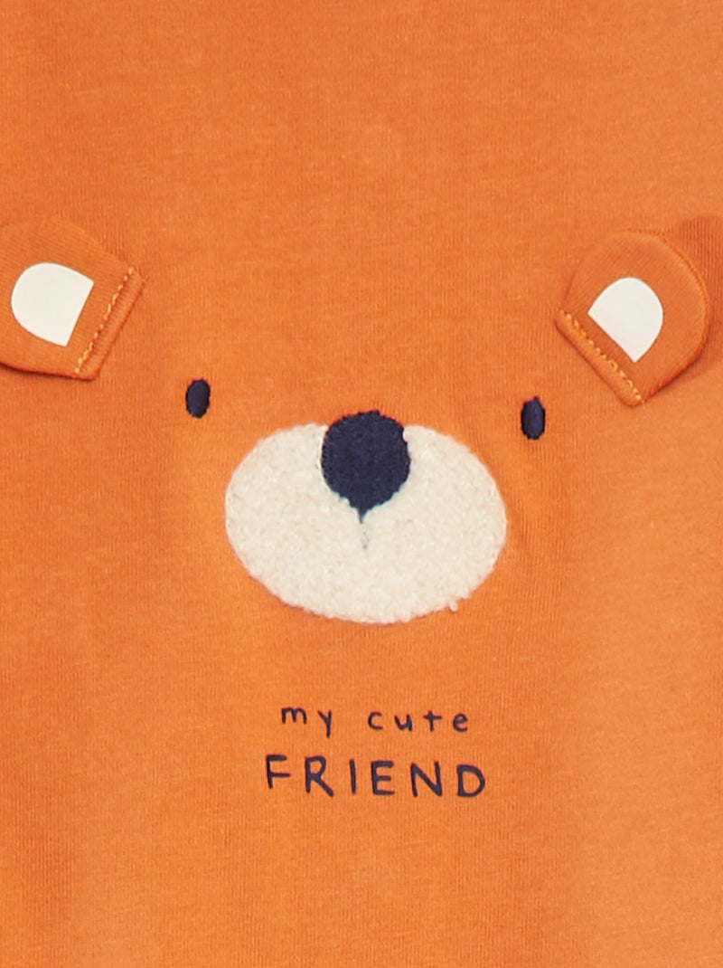 Pijama babygrow com pés com motivos LARANJA - Kiabi