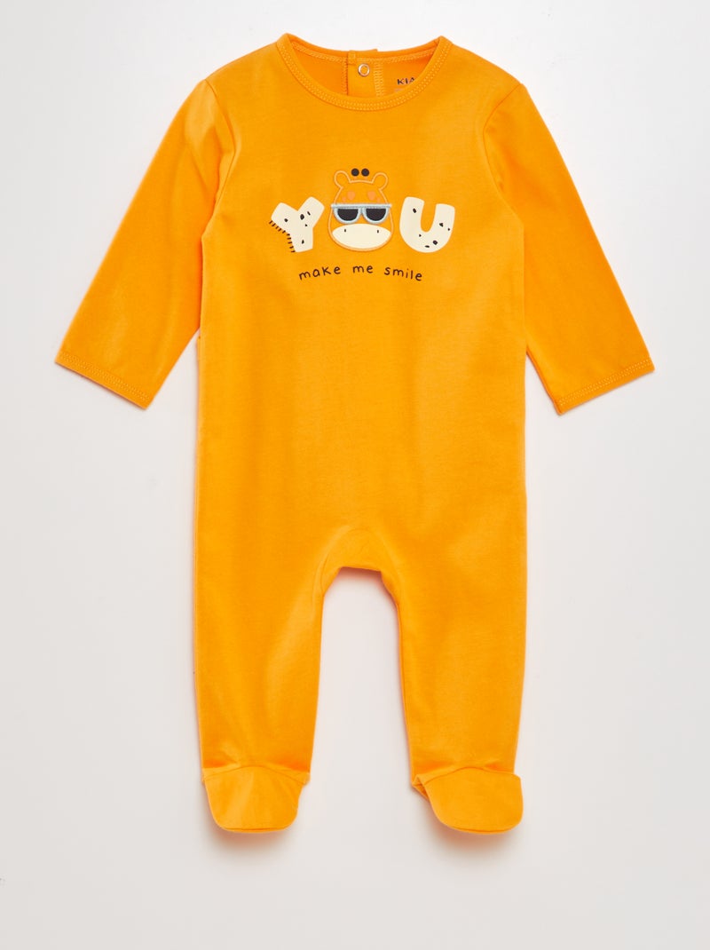 Pijama babygrow de algodão AMARELO - Kiabi