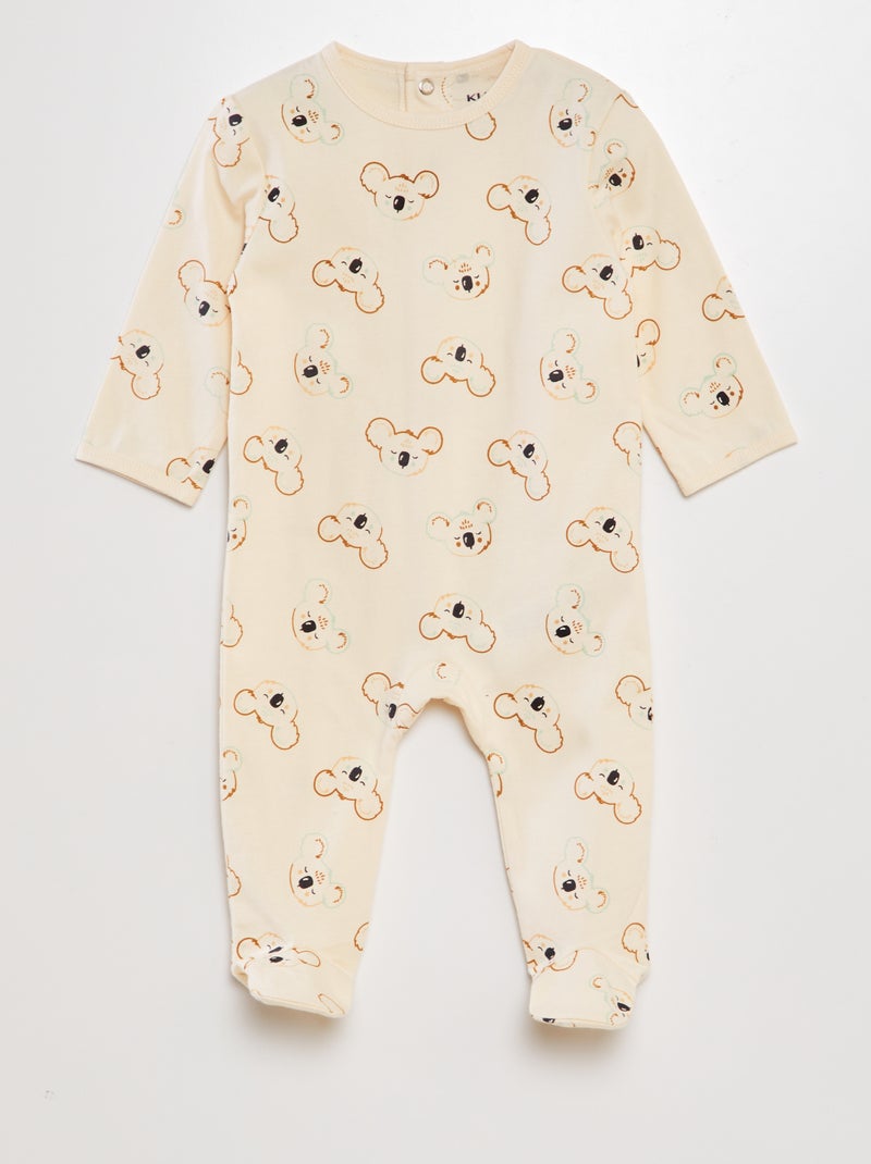 Pijama babygrow de algodão BRANCO - Kiabi