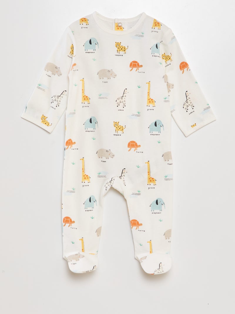 Pijama babygrow de algodão BRANCO - Kiabi