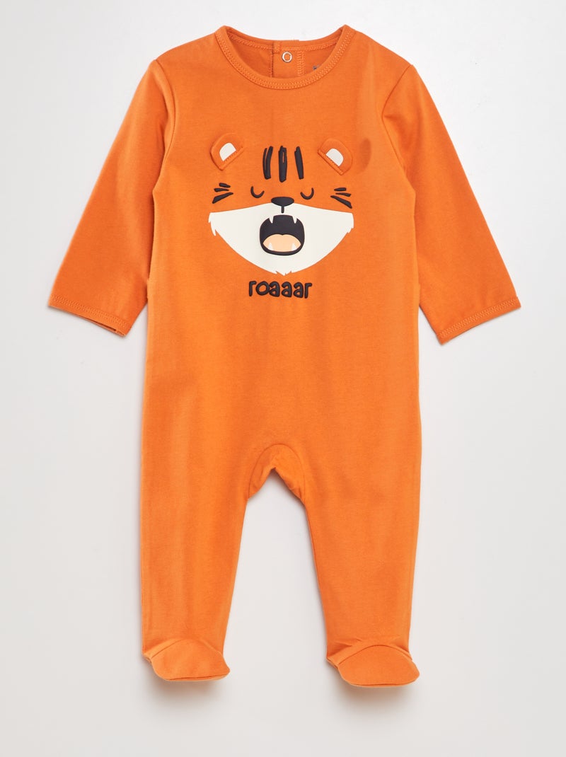 Pijama babygrow de algodão LARANJA - Kiabi