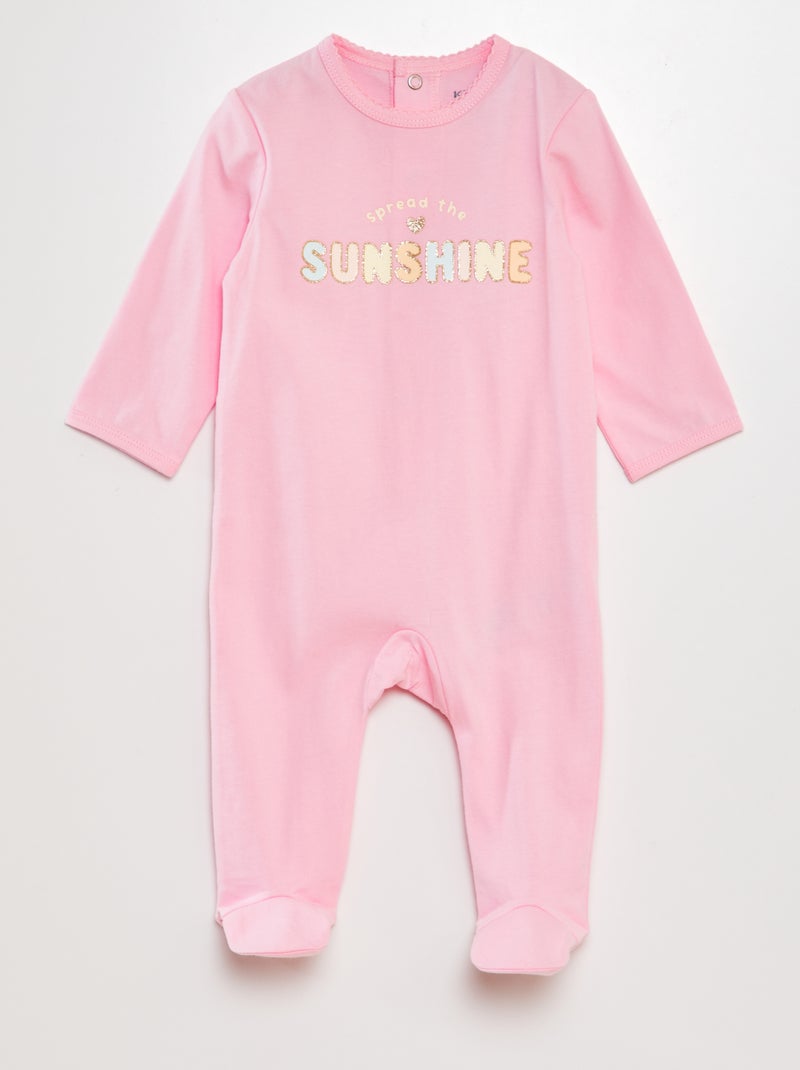 Pijama babygrow de algodão ROSA - Kiabi