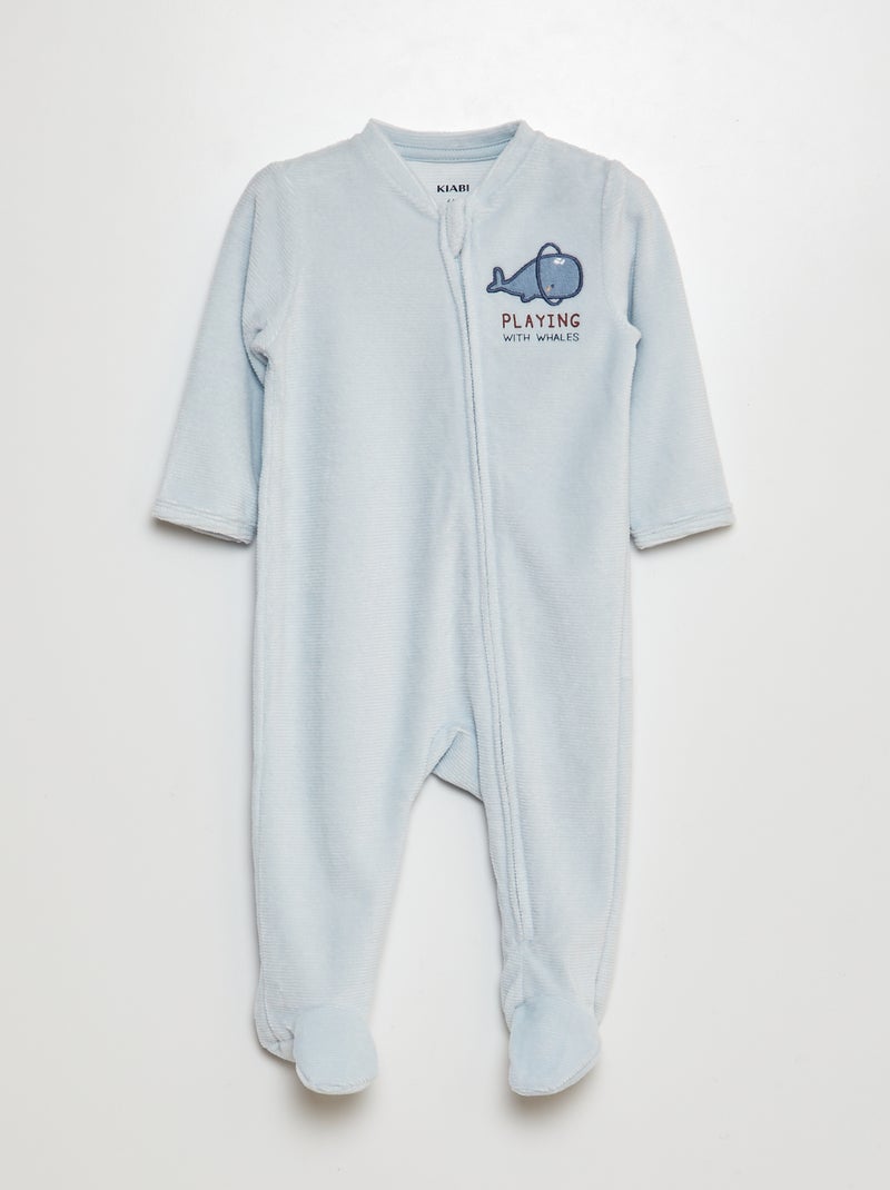 Pijama babygrow de bombazina AZUL - Kiabi