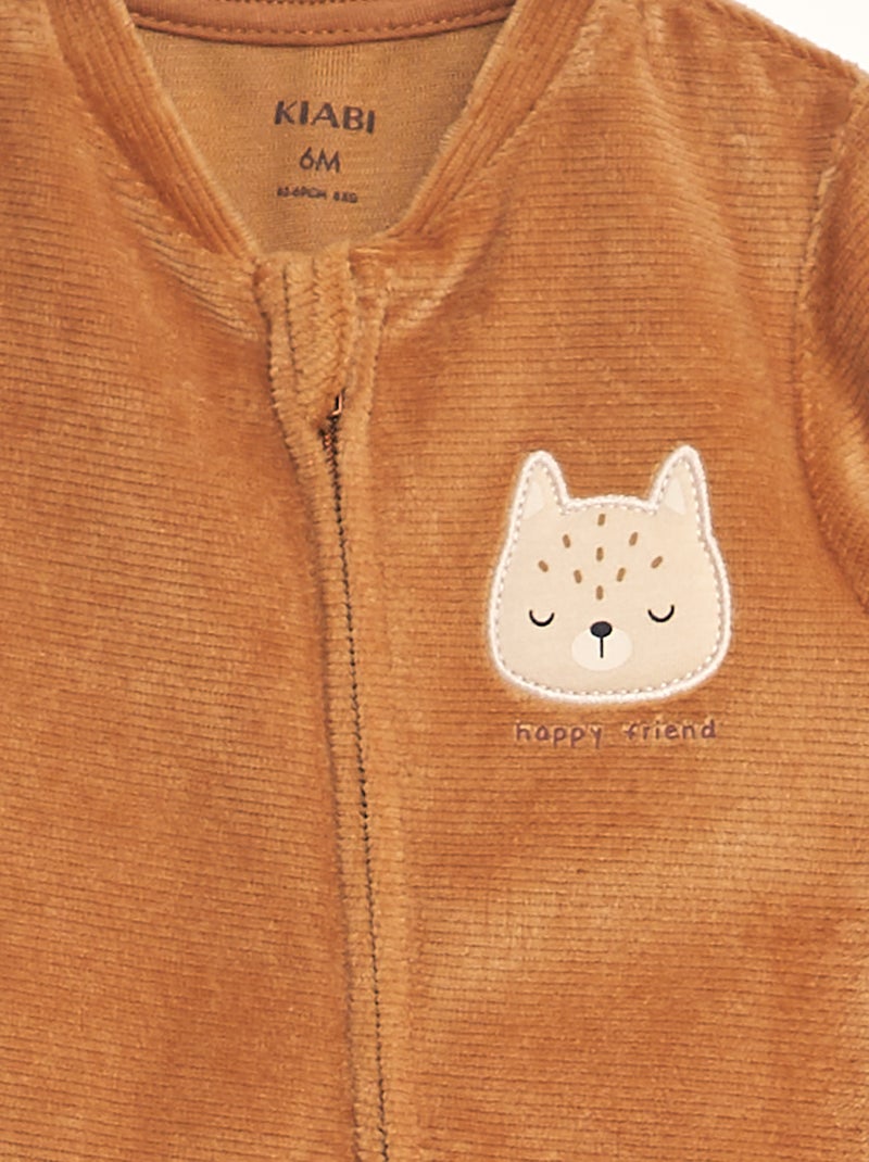 Pijama babygrow de bombazina CASTANHO - Kiabi