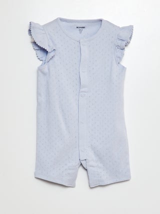 Pijama babygrow em malha pointelle