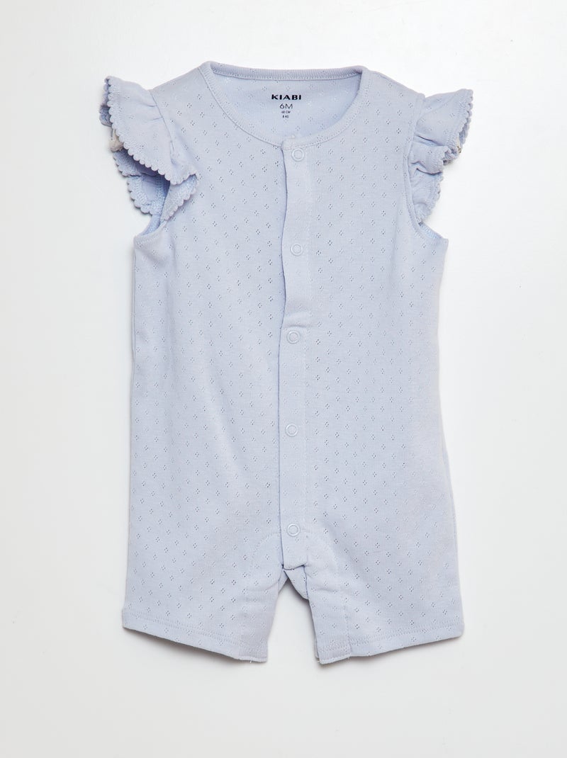 Pijama babygrow em malha pointelle AZUL - Kiabi